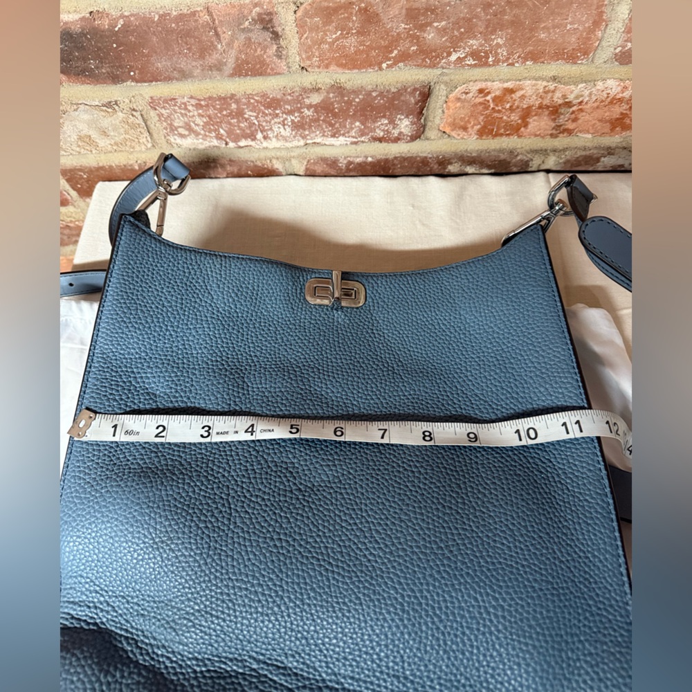 Michael Kors EUC++ Sullivan Blue Pebbled Leather Crossbody Shoulder Bag - Picture 3 of 13